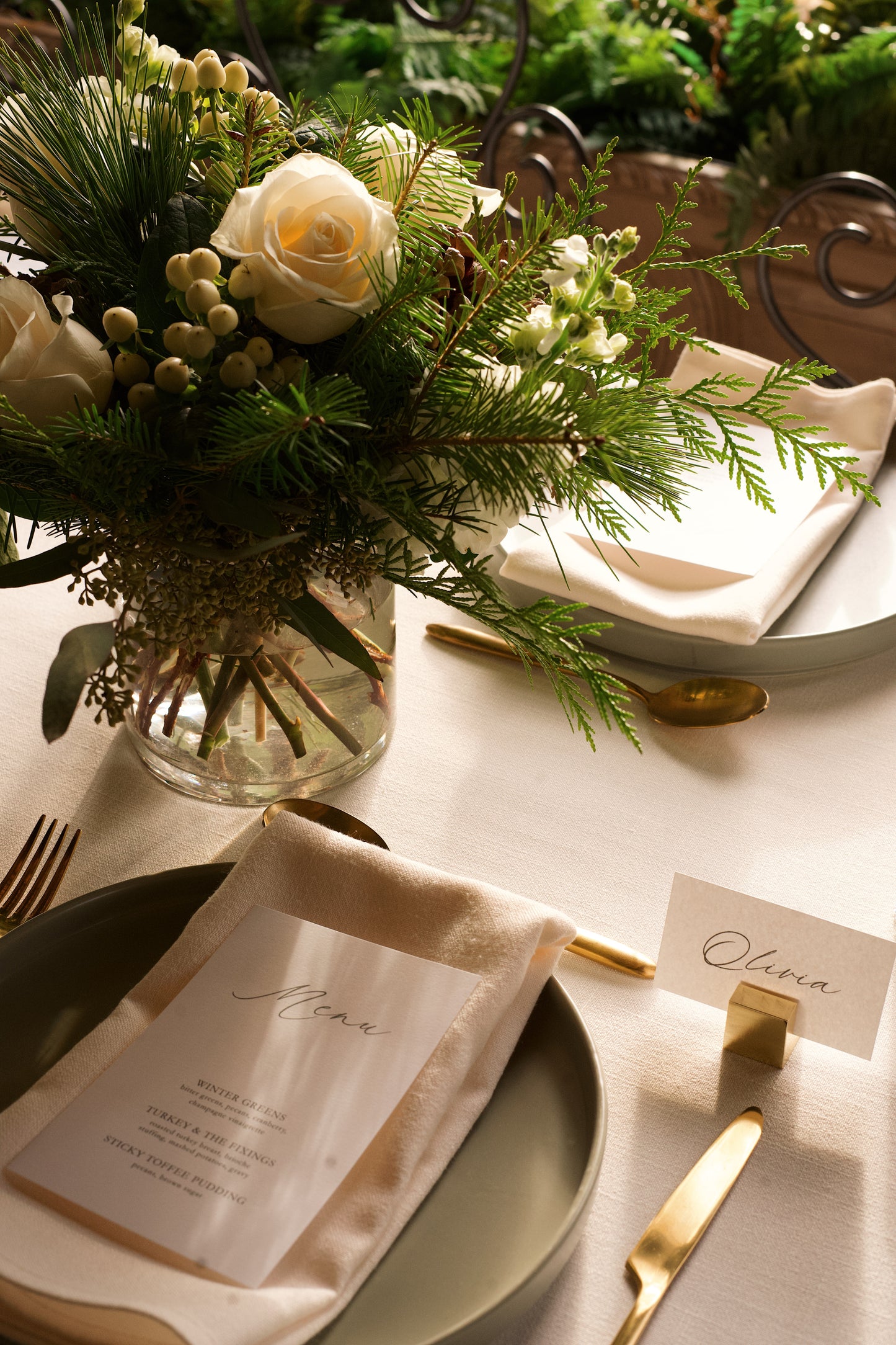 Brushed Gold Place Card Holder (Add-on)